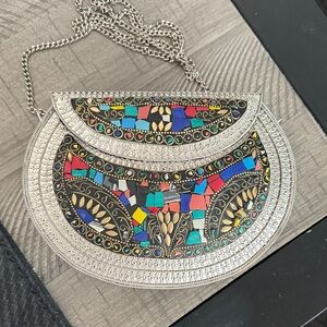 RAMLA Mosaic Patterned Silver Bag